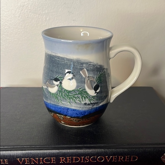 W. Morgan Handmade Art Pottery Chickadee Coffee Tea Hot Cocoa Mug 9oz - Picture 1 of 6